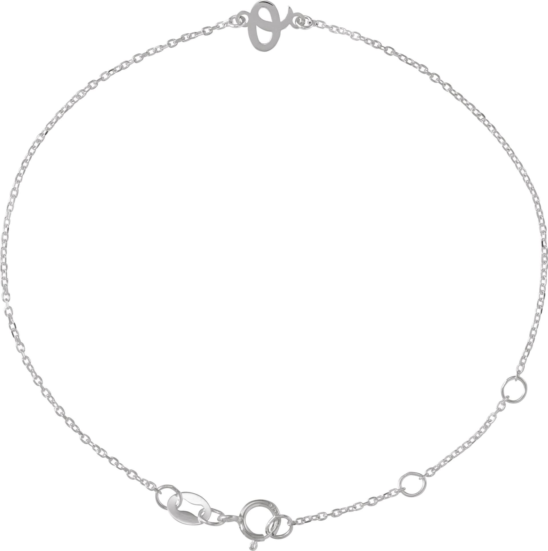14K Rose Initial A 6 1/2-7 1/2" Bracelet