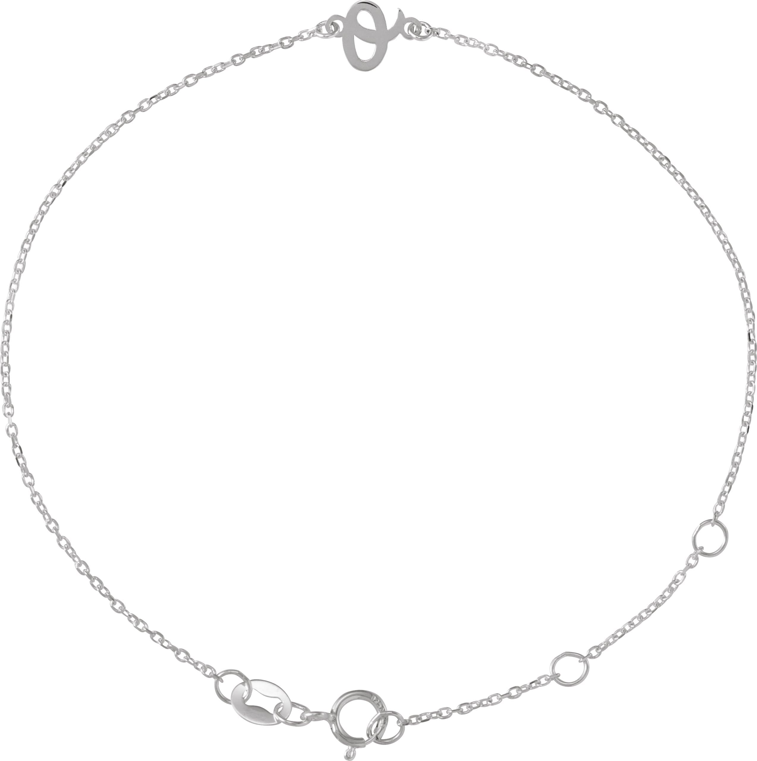 14K Rose Initial A 6 1/2-7 1/2" Bracelet