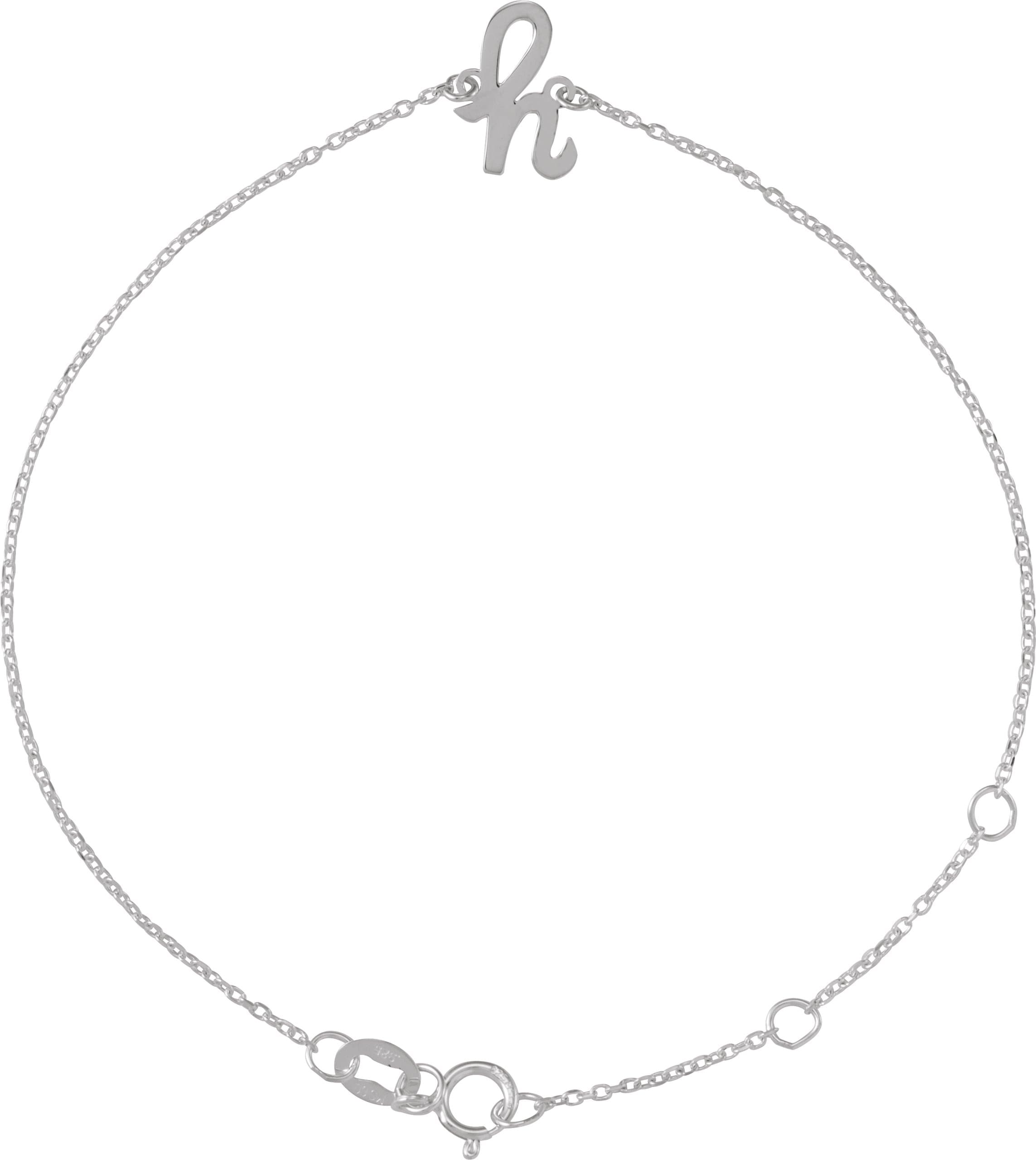 14K Rose Gold Initial A 6 1/2-7 1/2" Bracelet