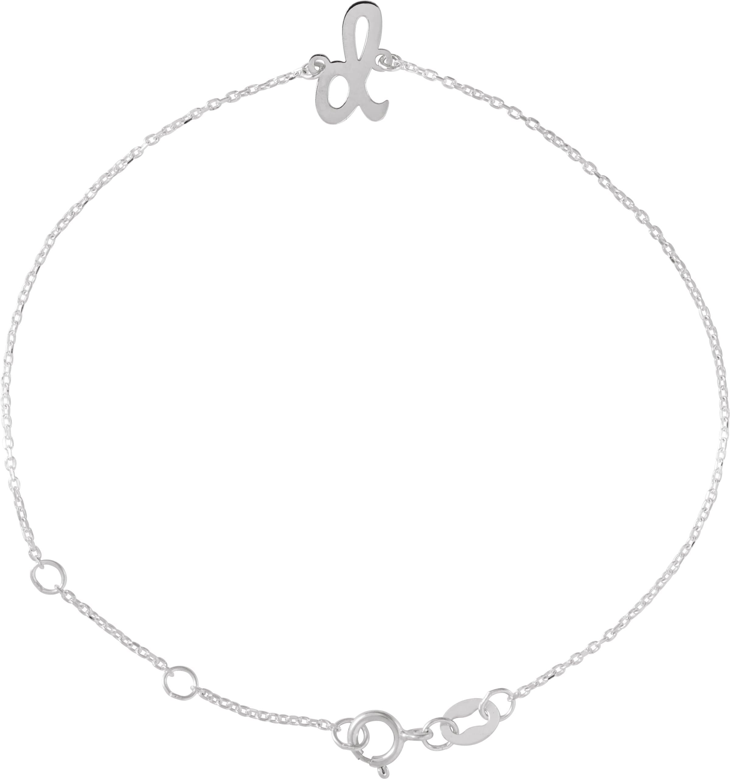 14K Rose Initial A 6 1/2-7 1/2" Bracelet