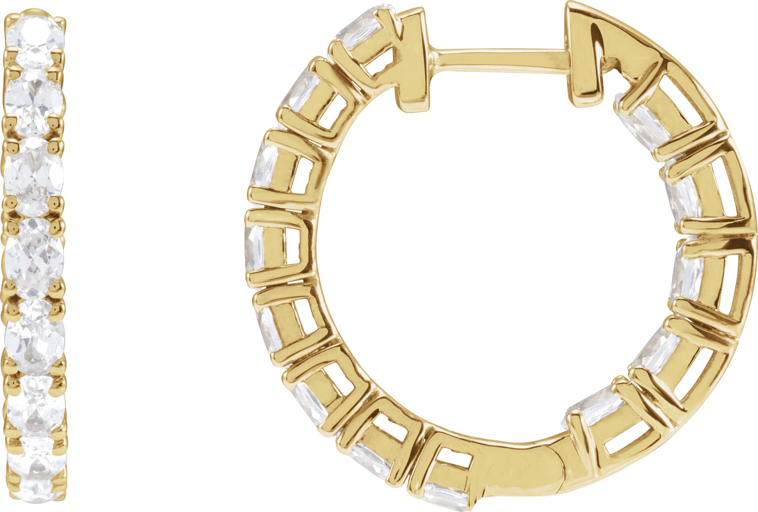 14K Rose 2 5/8 CTW Lab-Grown Diamond Inside-Outside 20.6 mm Hoop Earrings