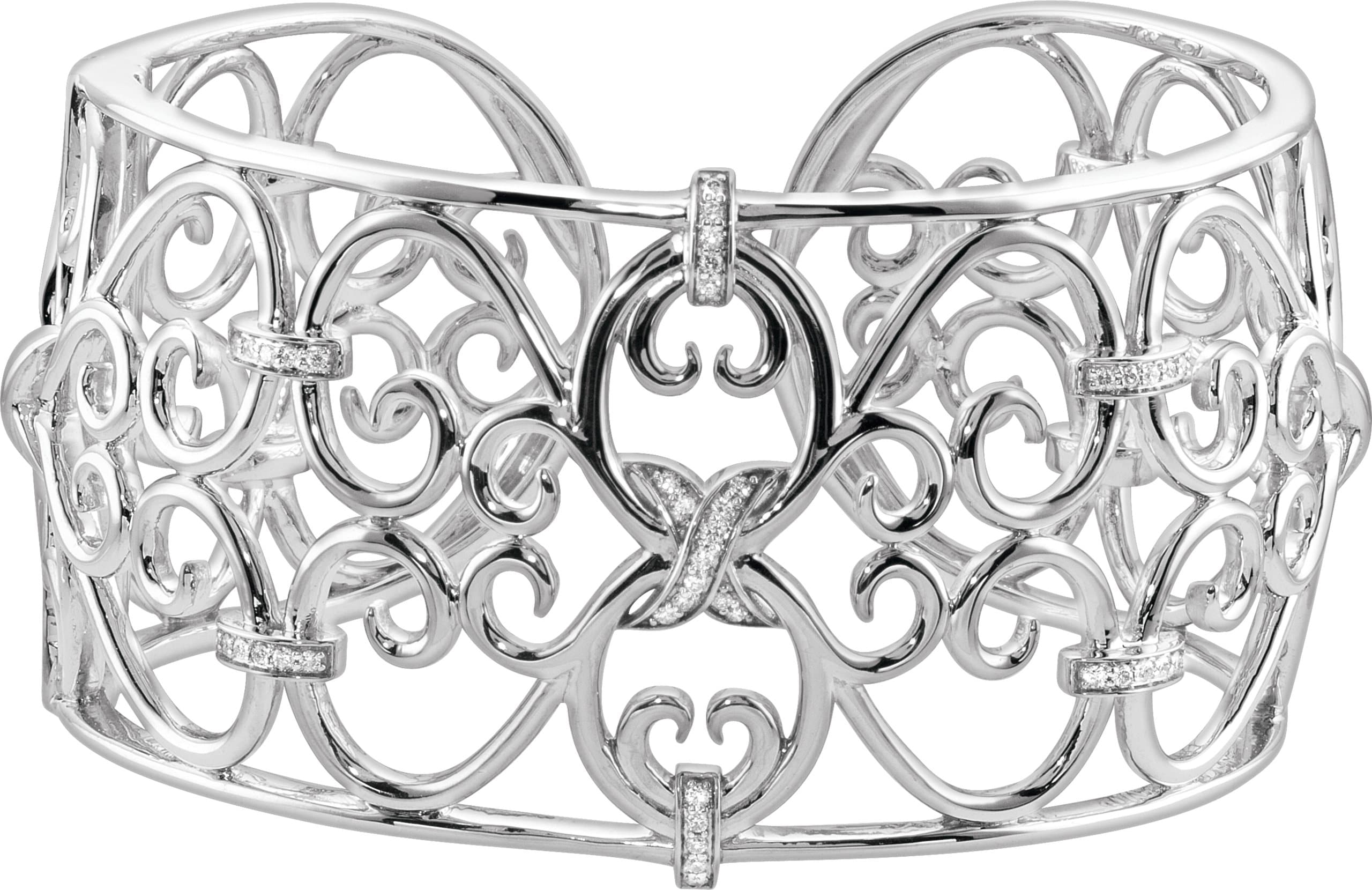 Sterling Silver 1/3 CTW Natural Diamond Cuff 7 1/2" Bracelet