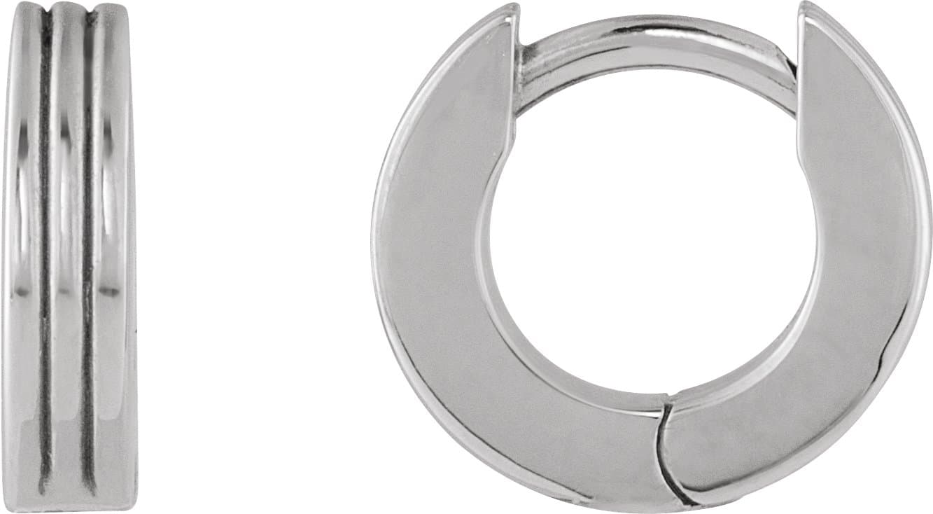 14K Rose Hinged 15 mm Huggie Hoop Earring