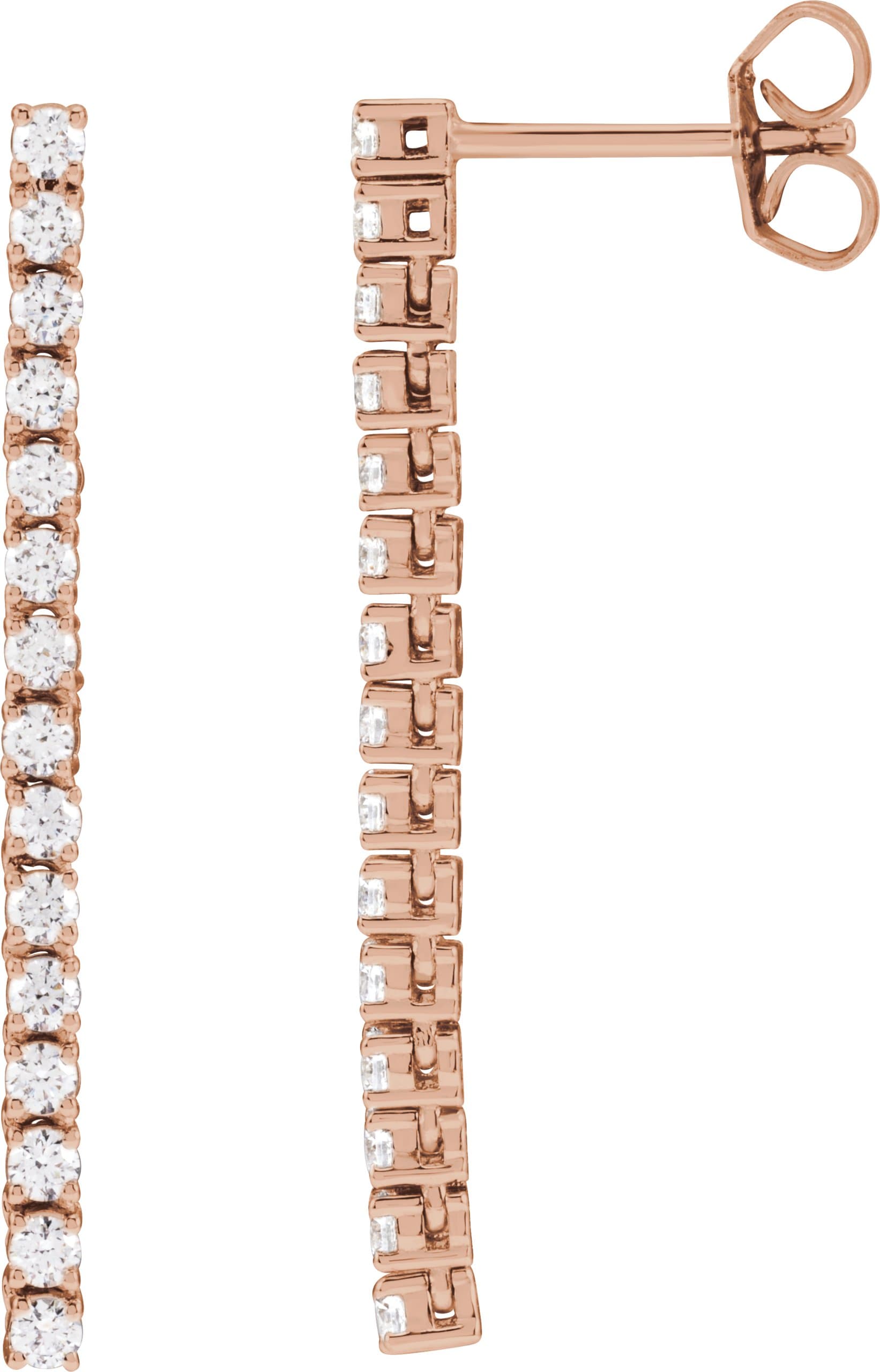 14K Rose 3/4 CTW Lab-Grown Diamond Earrings