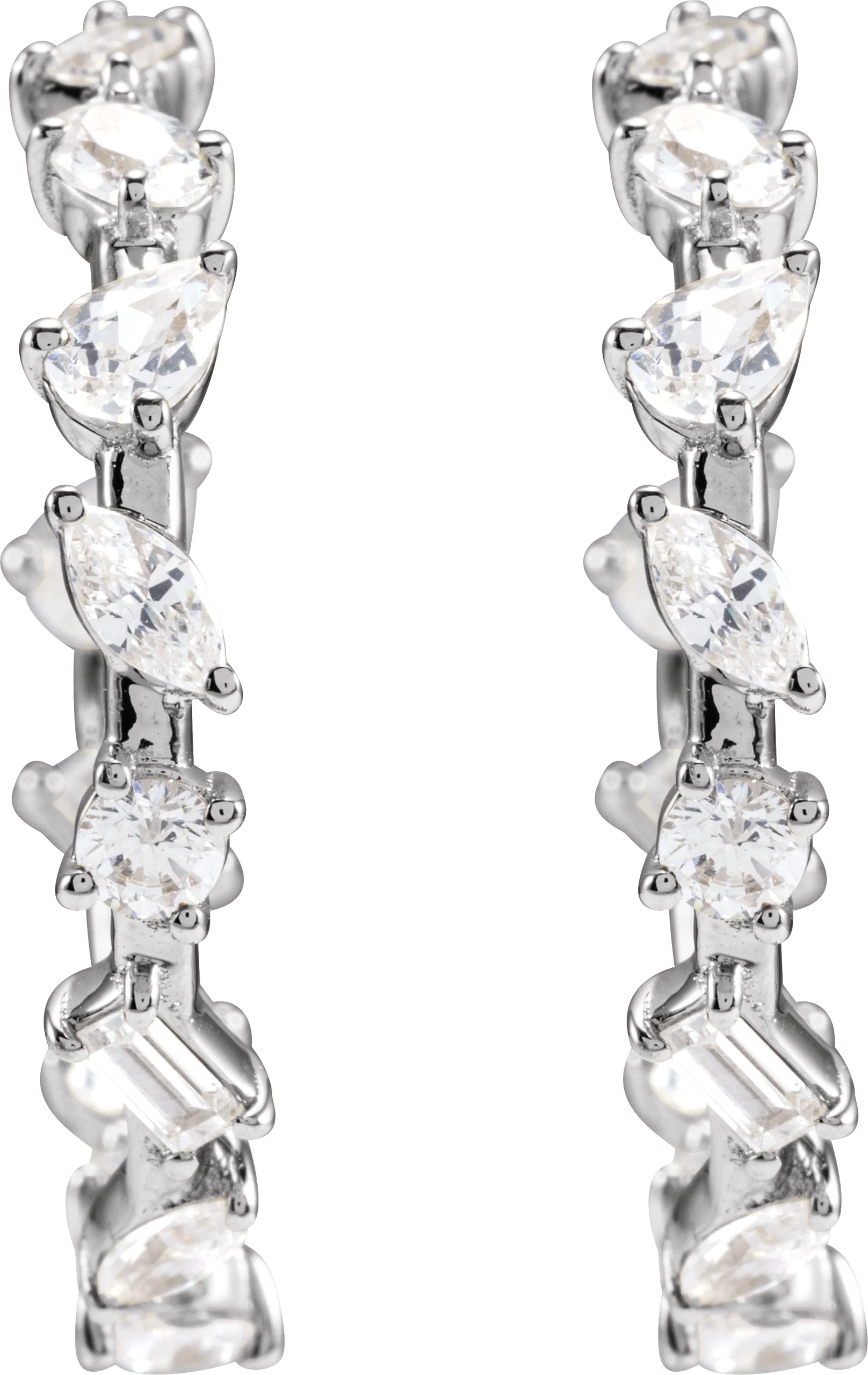 Lab-Grown Diamond Hoop Earrings, view 4