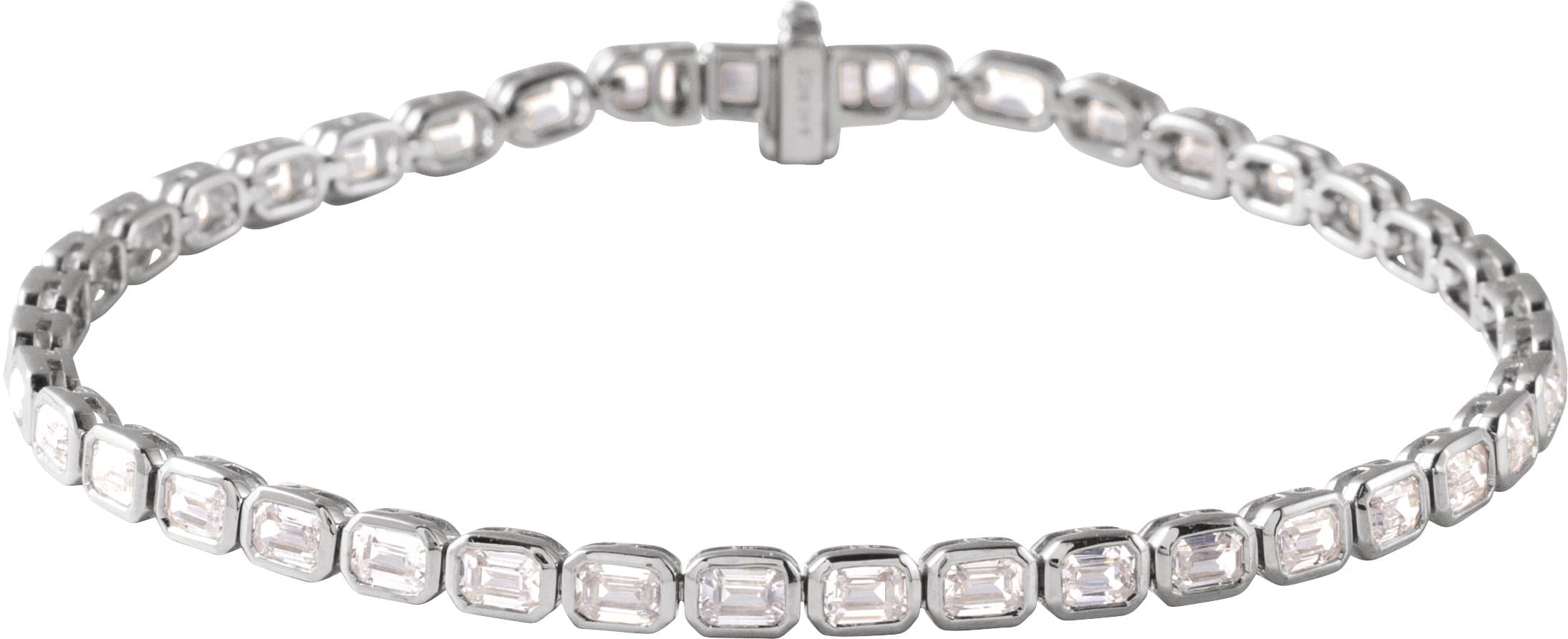 14K Yellow Gold 6 1/4 CTW Lab-Grown Diamond Line 7" Bracelet