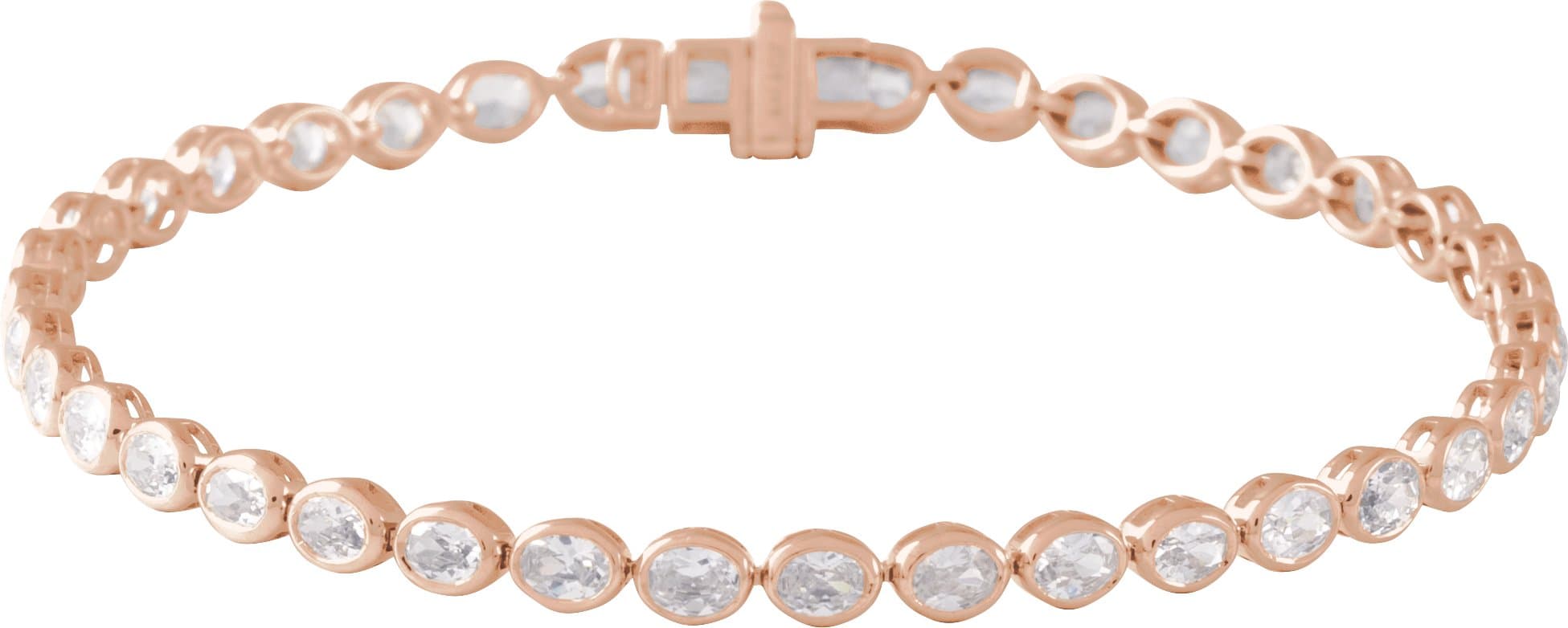 14K Yellow Gold 4 9/10 CTW Lab-Grown Diamond Line 7" Bracelet