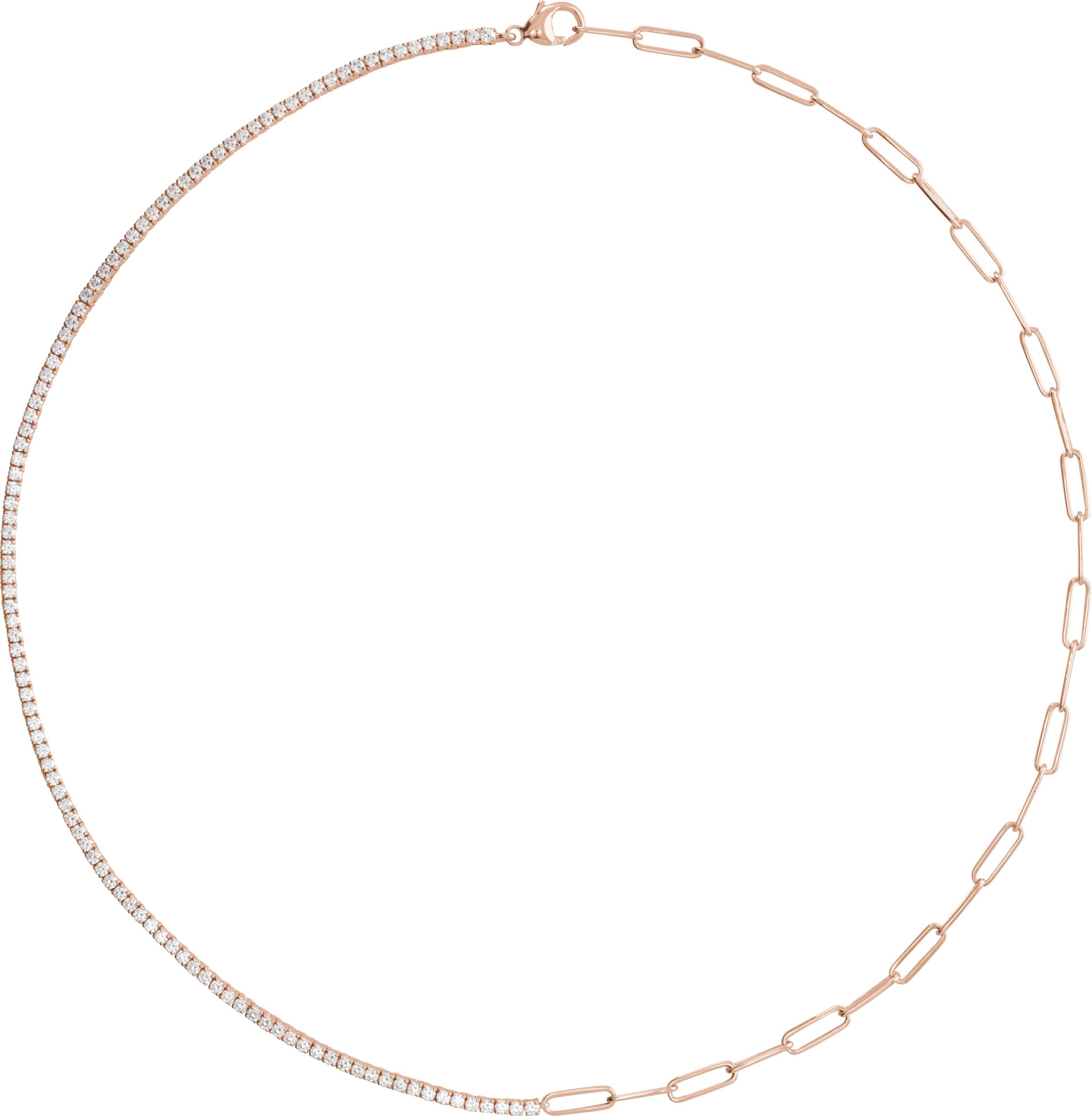 14K Rose 3 1/4 CTW Lab-Grown Diamond Line 18 Necklace