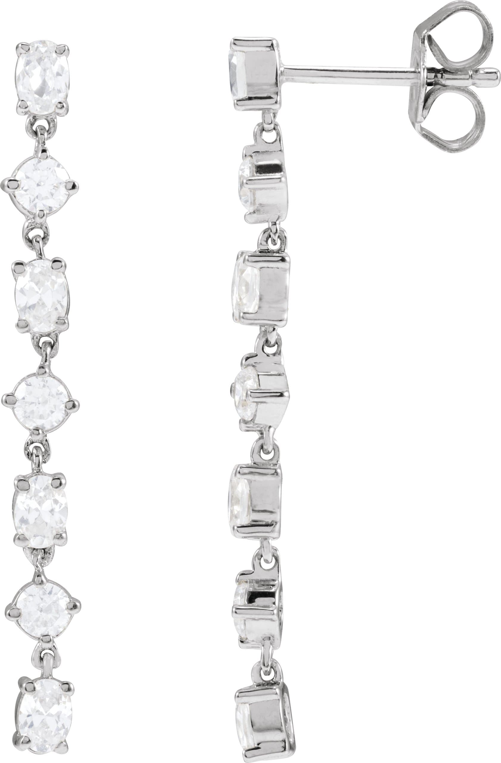 14K Yellow Gold 1 1/5 CTW Lab-Grown Diamond  Dangle Earrings