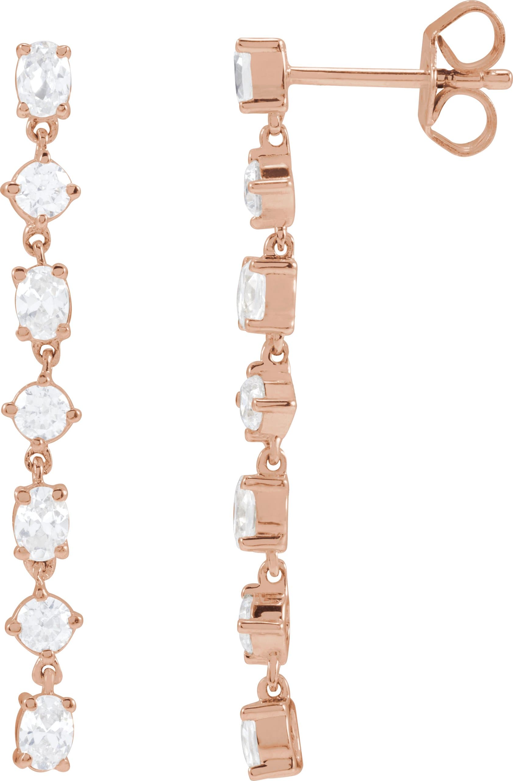 14K Yellow Gold 1 1/5 CTW Lab-Grown Diamond  Dangle Earrings