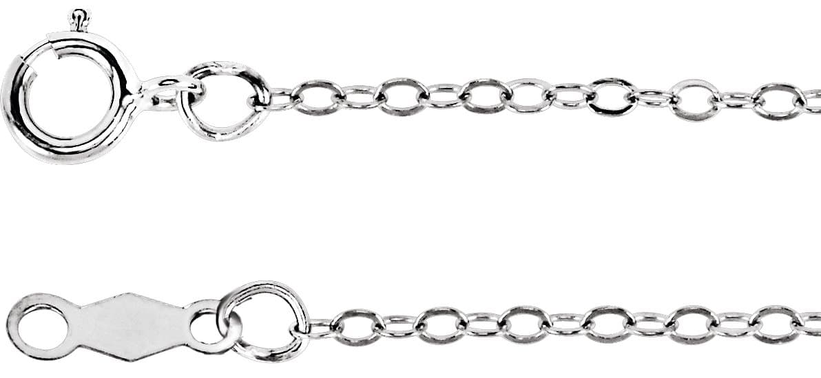 14K White 1.3 mm Flat Cable 24 Chain