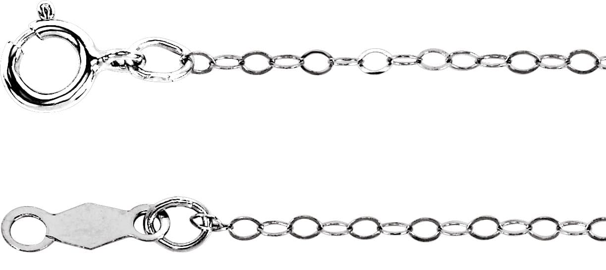 14K White 1 mm Flat Cable 18 Chain