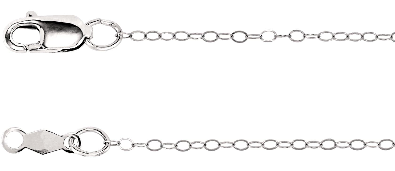 14K White 1 mm Flat Cable 20 Chain