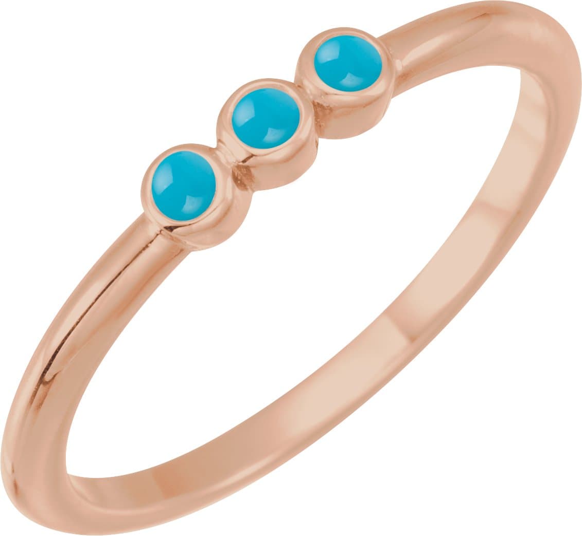 14K Rose .09 CTW Rose-Cut Natural Diamond Stackable Ring