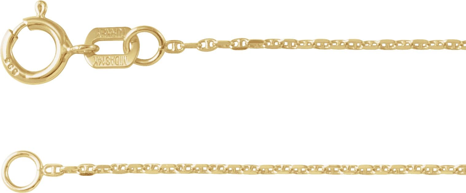 14K White 1 mm Diamond-Cut Anchor 18 Chain