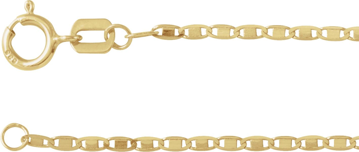 14K White 1.3 mm Mirror 16 Chain