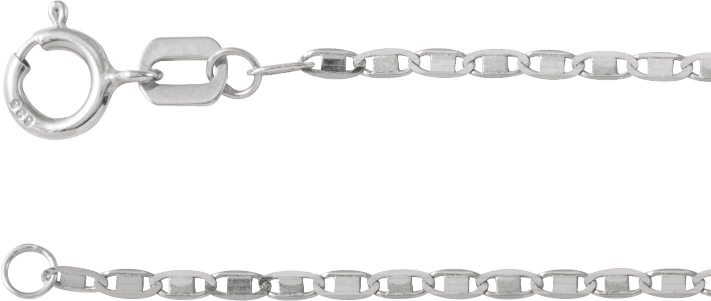 14K White 1.3 mm Mirror 16 Chain