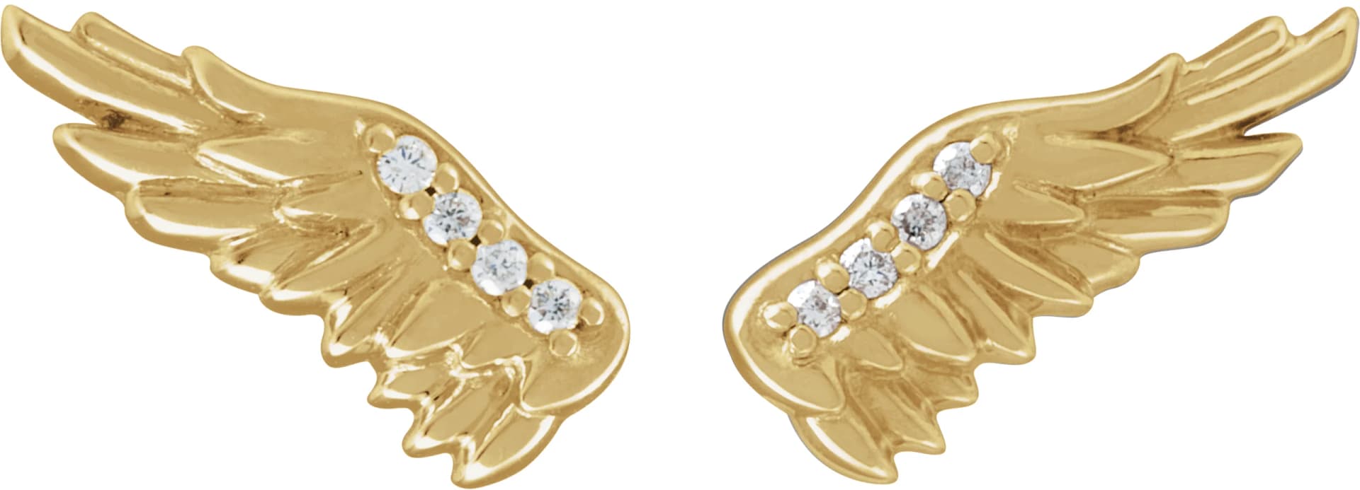 Accented Angel Wing Earrings, view 3