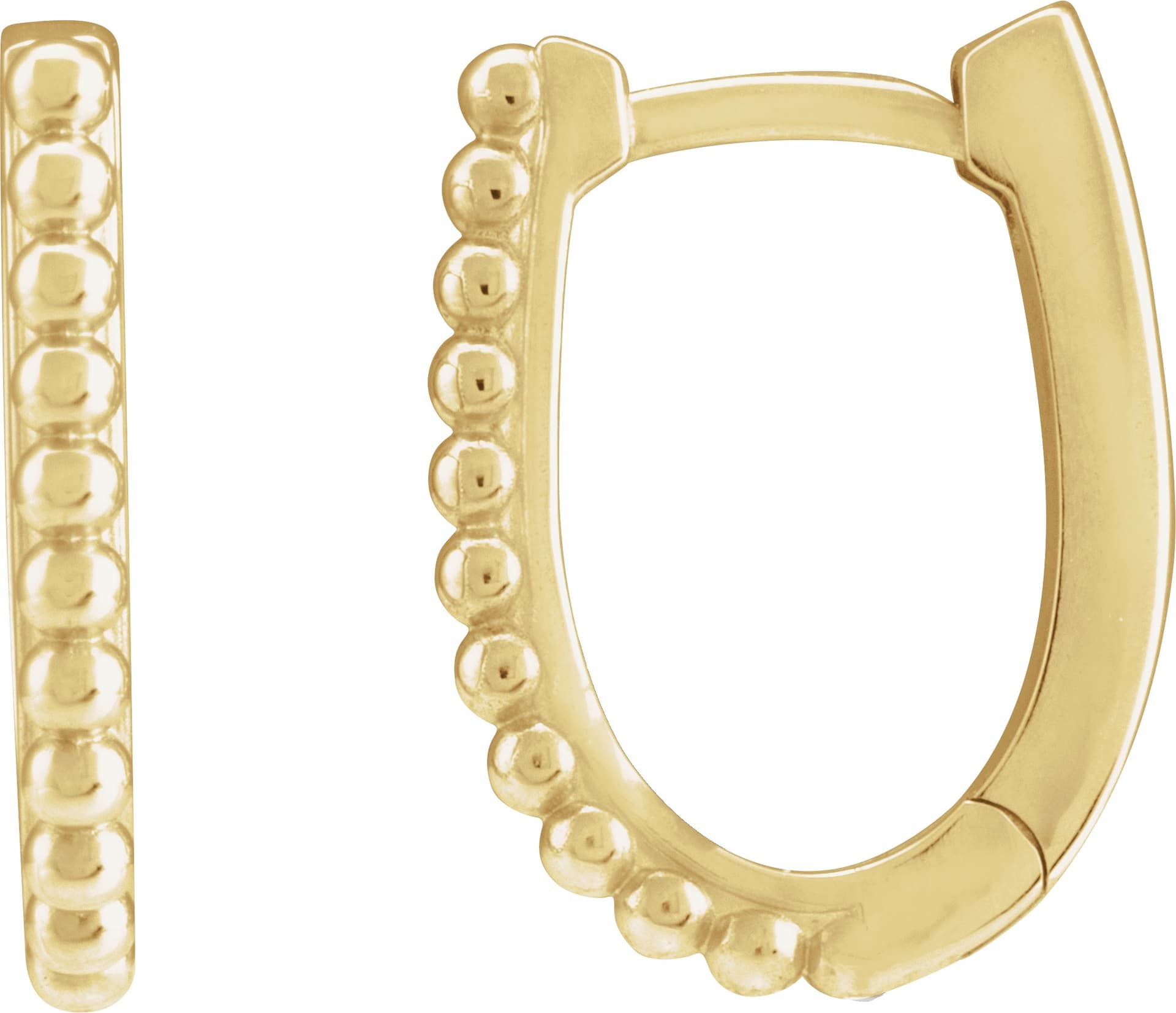 14K Rose Beaded 10.6 Hoop Earring