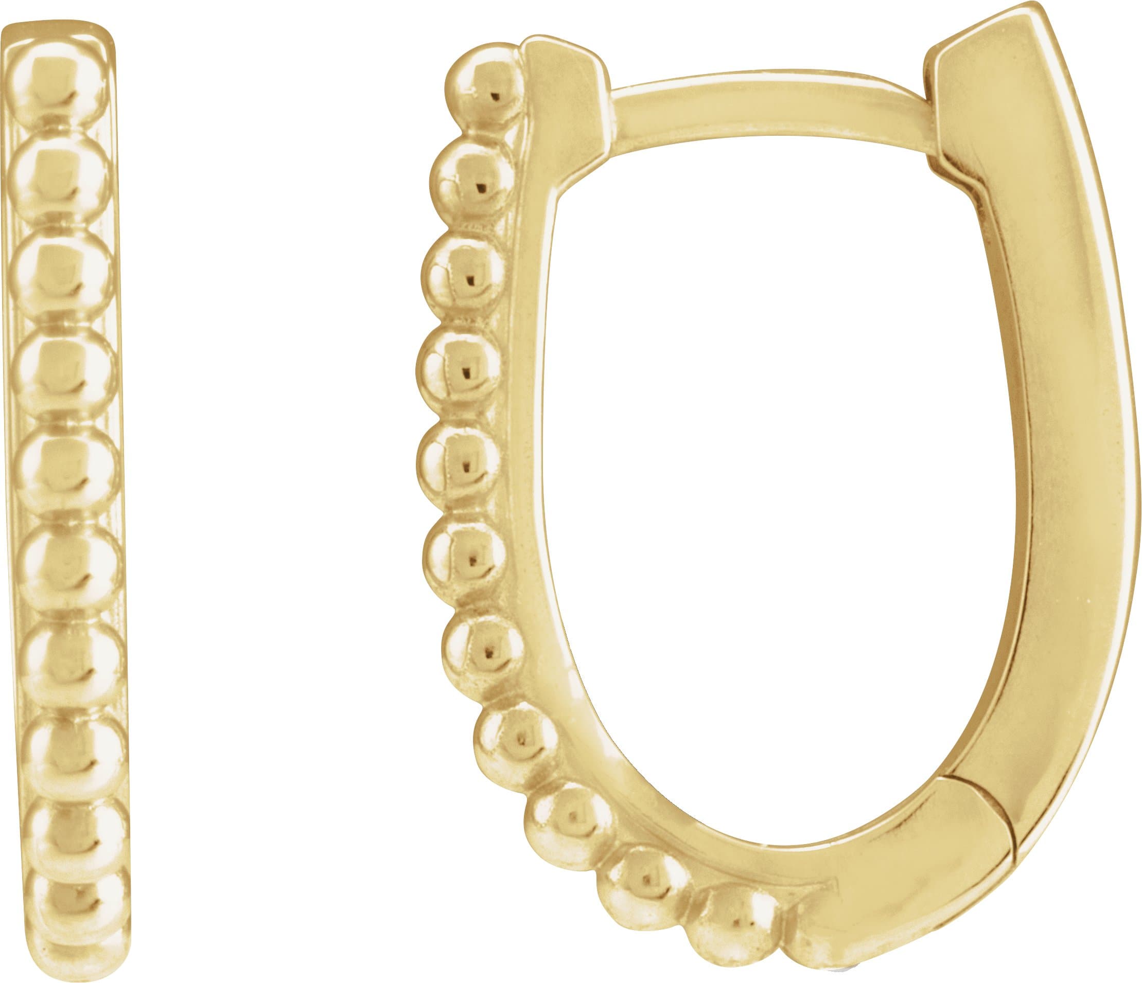 14K Rose Beaded 10.6 Hoop Earring
