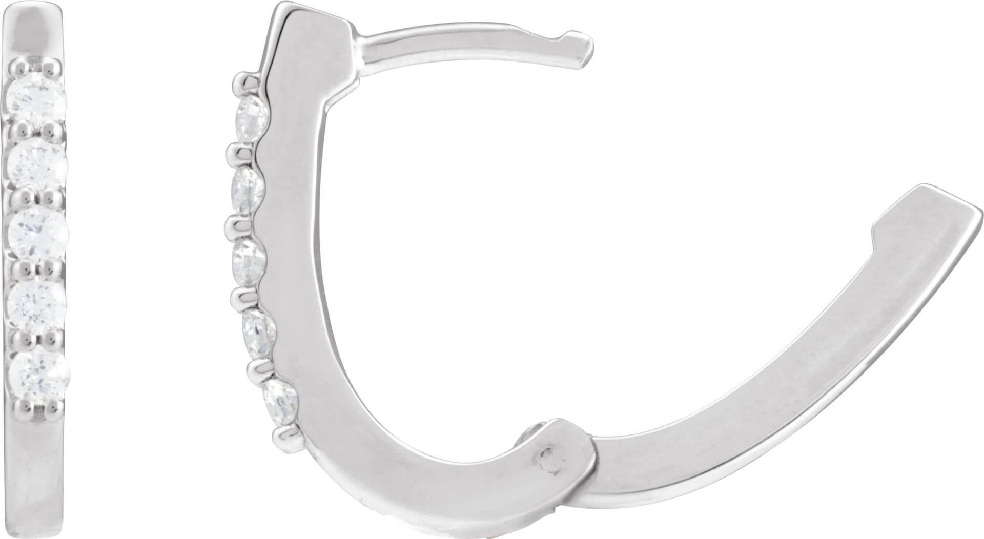 Accented U-Hoop Earrings view 3