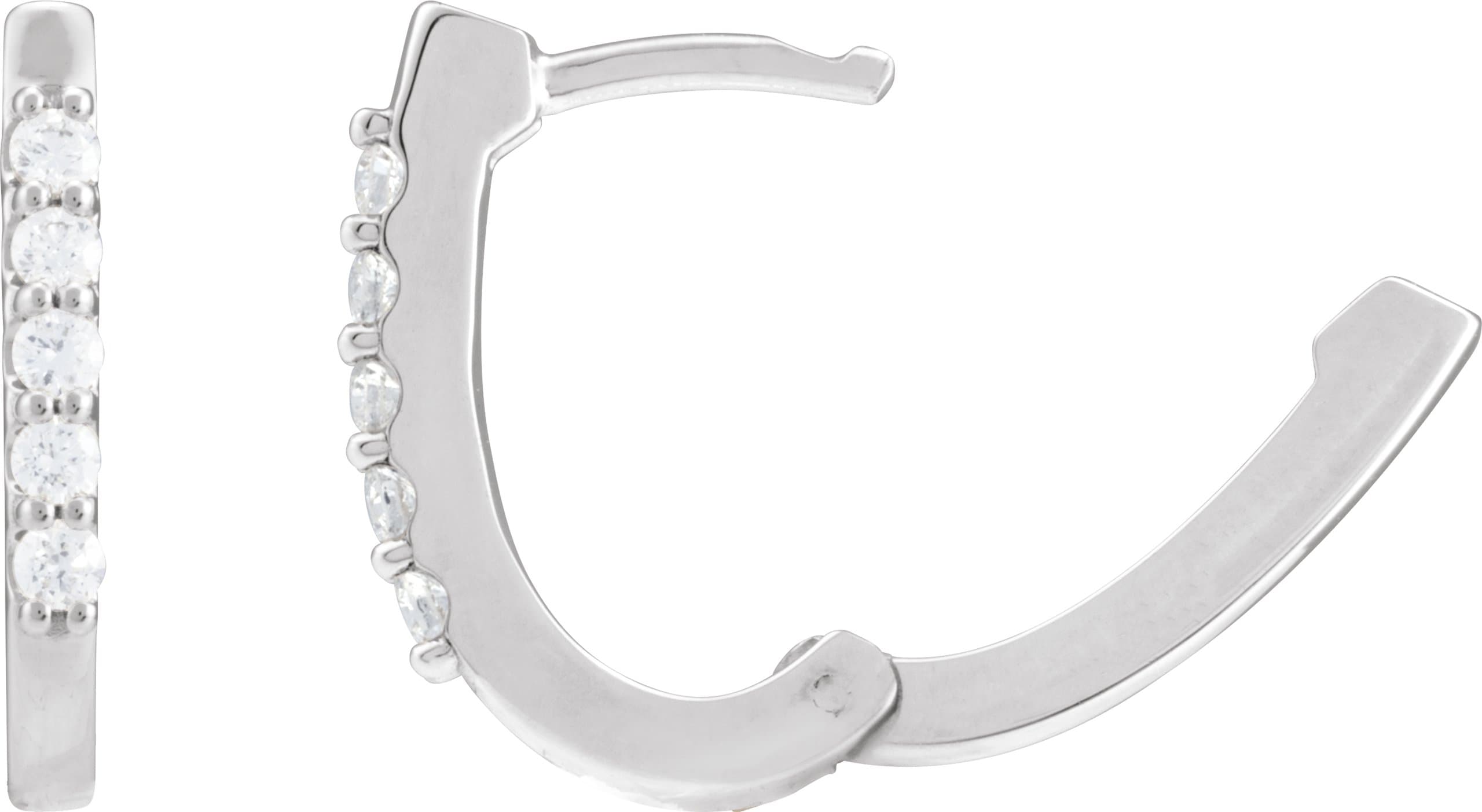Accented U-Hoop Earrings view 3