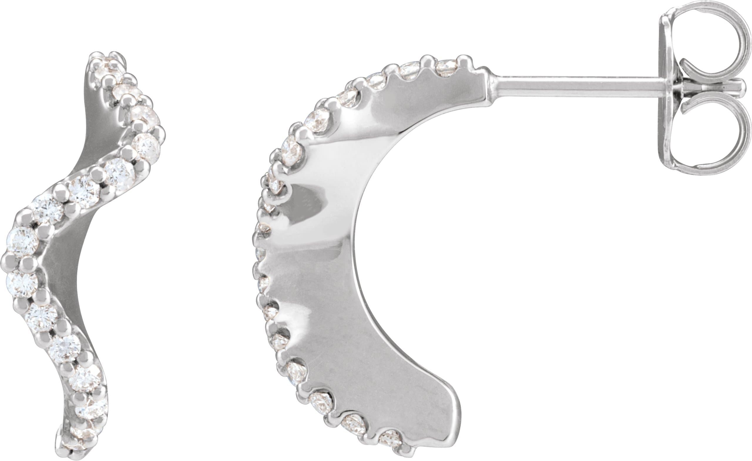 14K Yellow 1/5 CTW Natural Diamond 15.5 mm Hoop Earrings