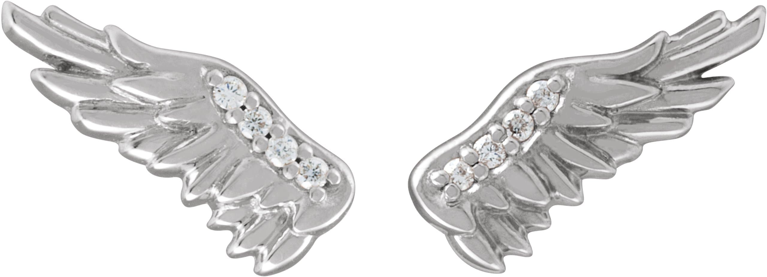 Accented Angel Wing Earrings view 2