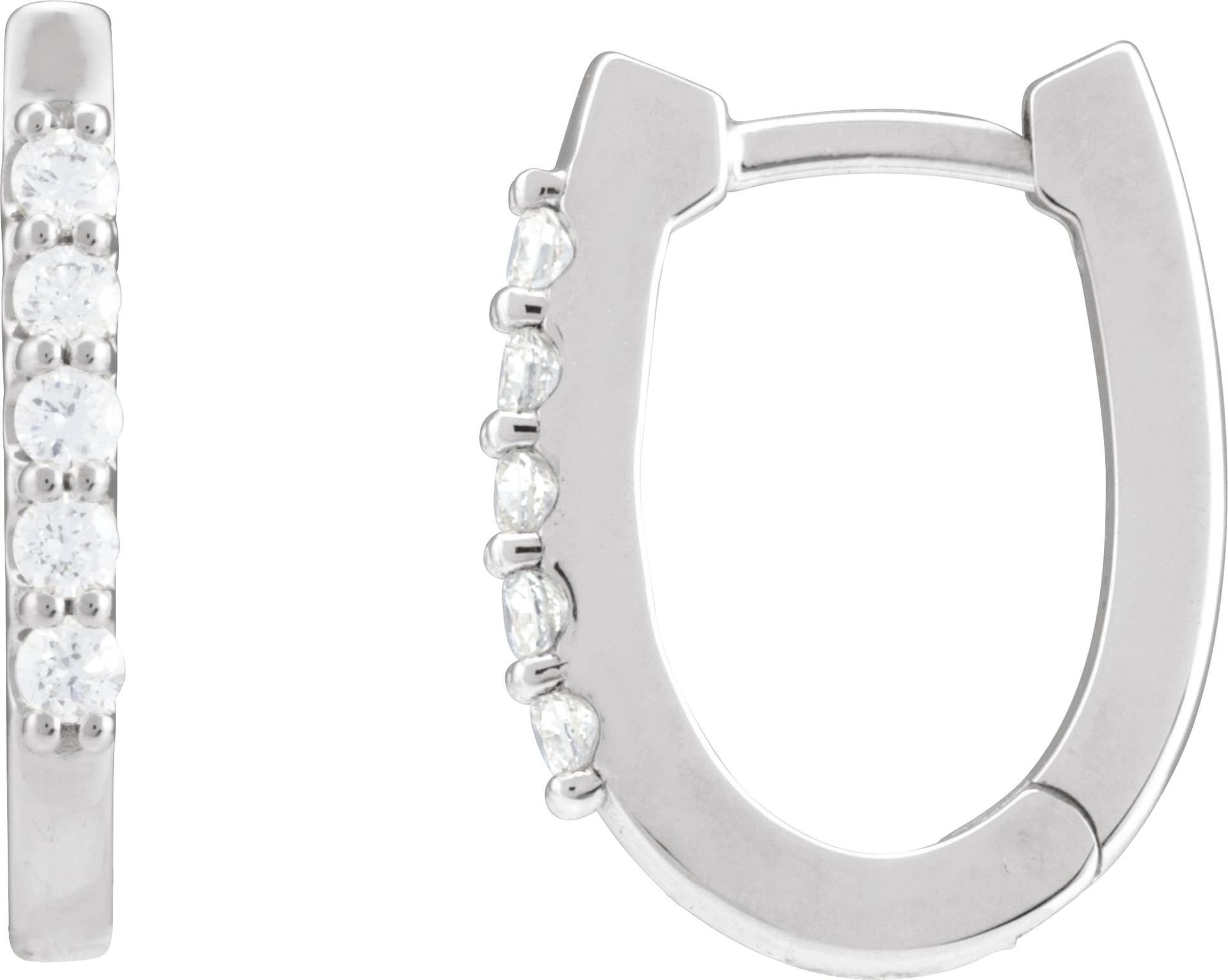 14K Rose 1/6 CTW Natural Diamond 15.1 mm Hoop Earrings