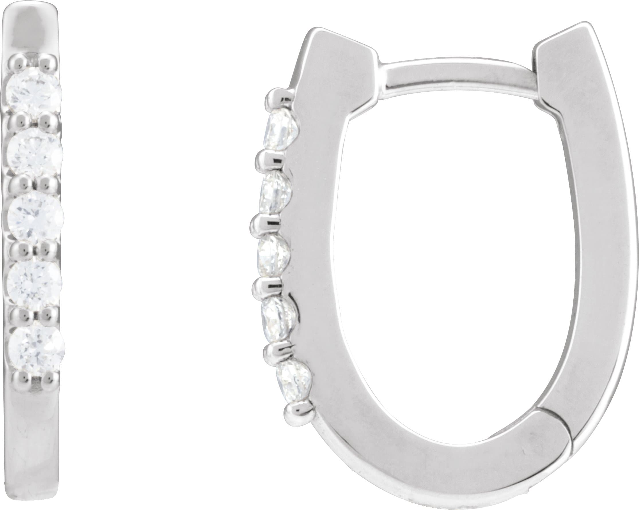 14K Rose 1/6 CTW Natural Diamond 15.1 mm Hoop Earrings