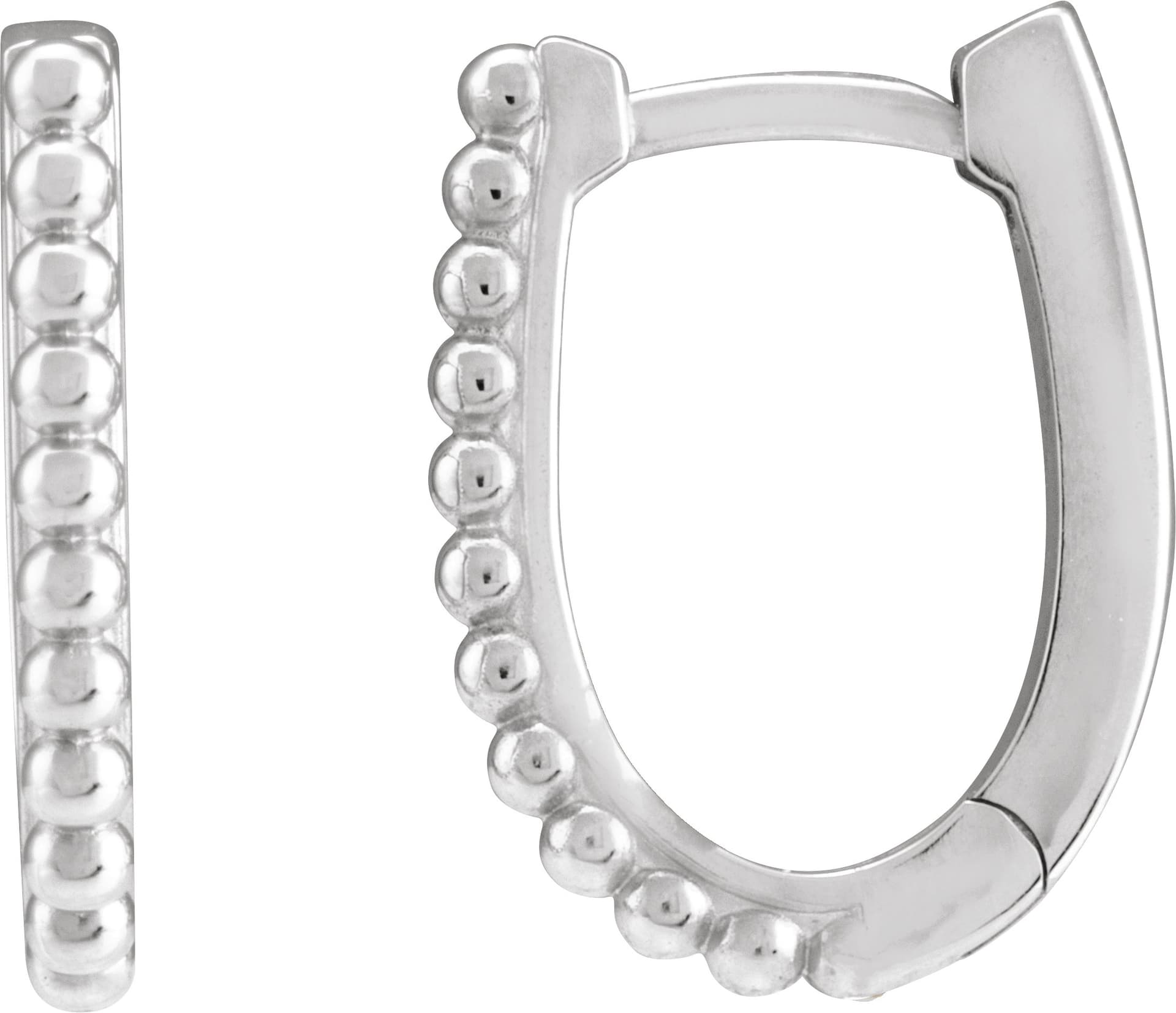 14K Rose Beaded 10.6 Hoop Earring