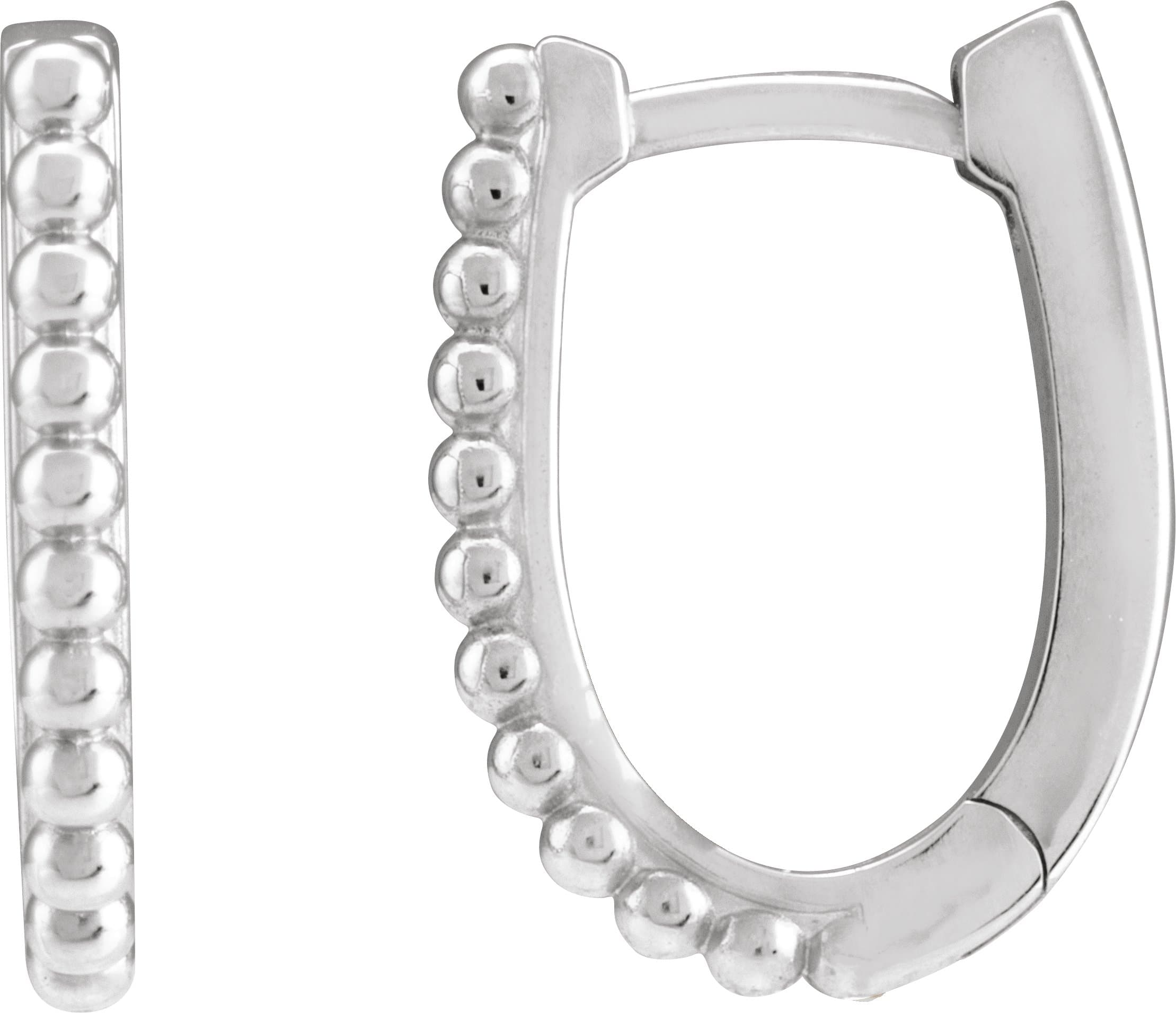 14K Rose Beaded 10.6 Hoop Earring