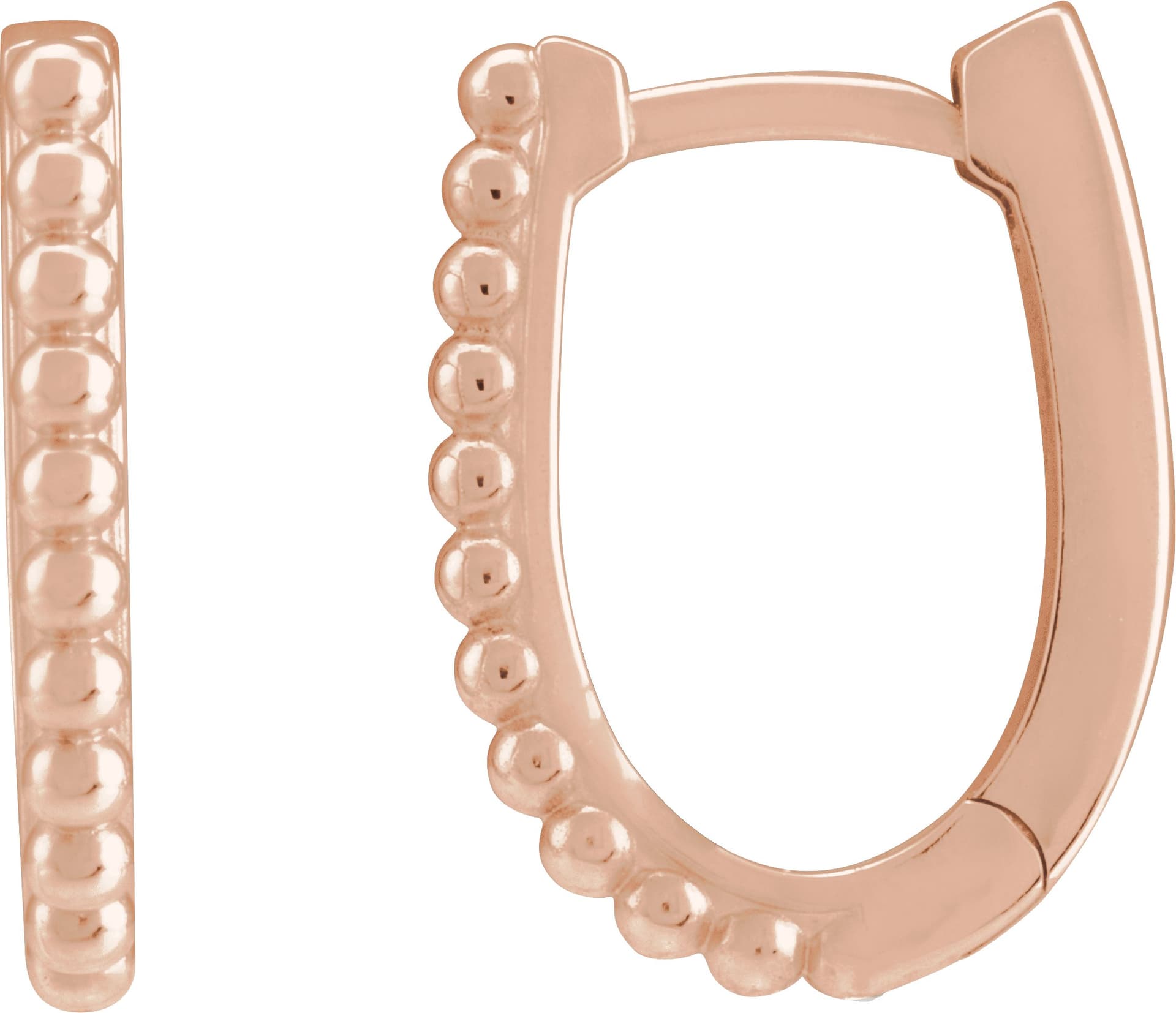 14K Rose Beaded 10.6 Hoop Earring