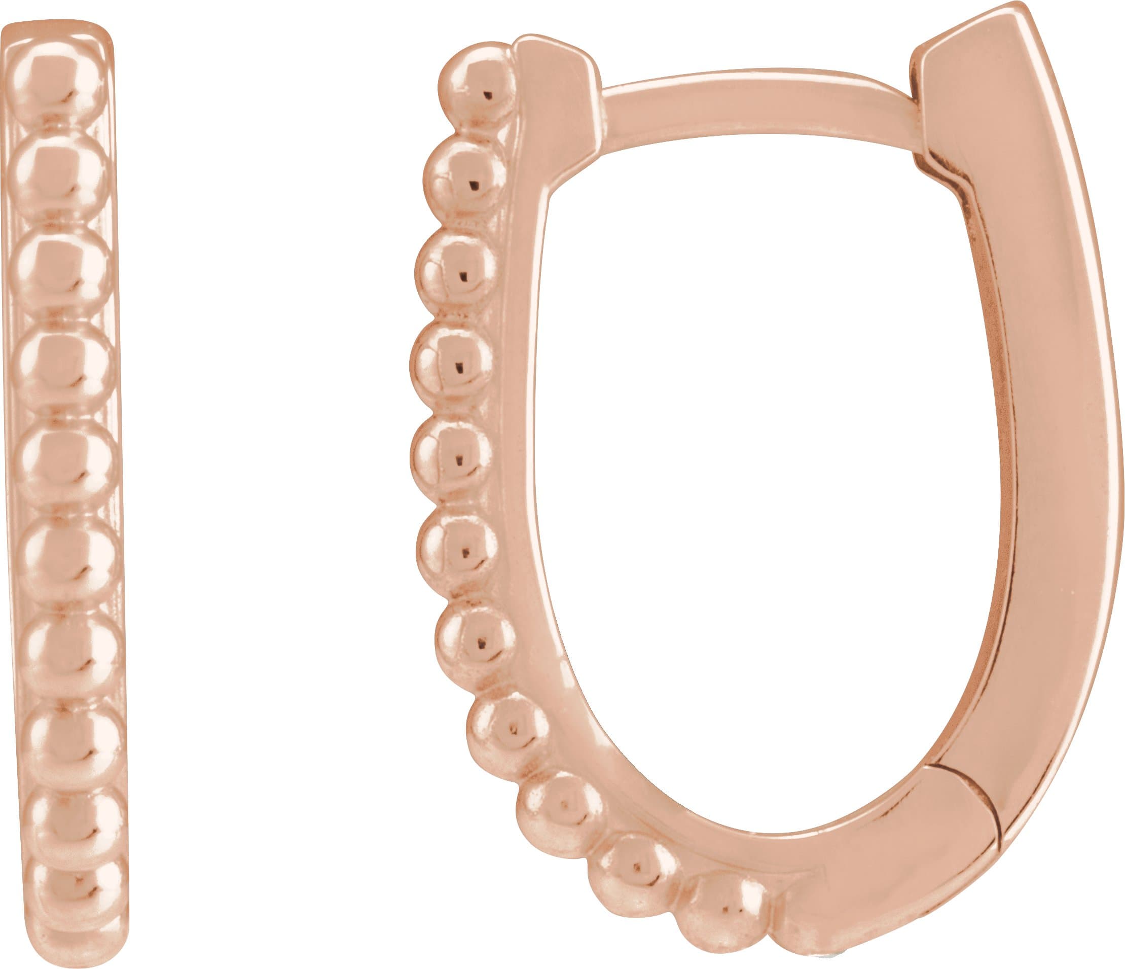 14K Rose Beaded 10.6 Hoop Earring