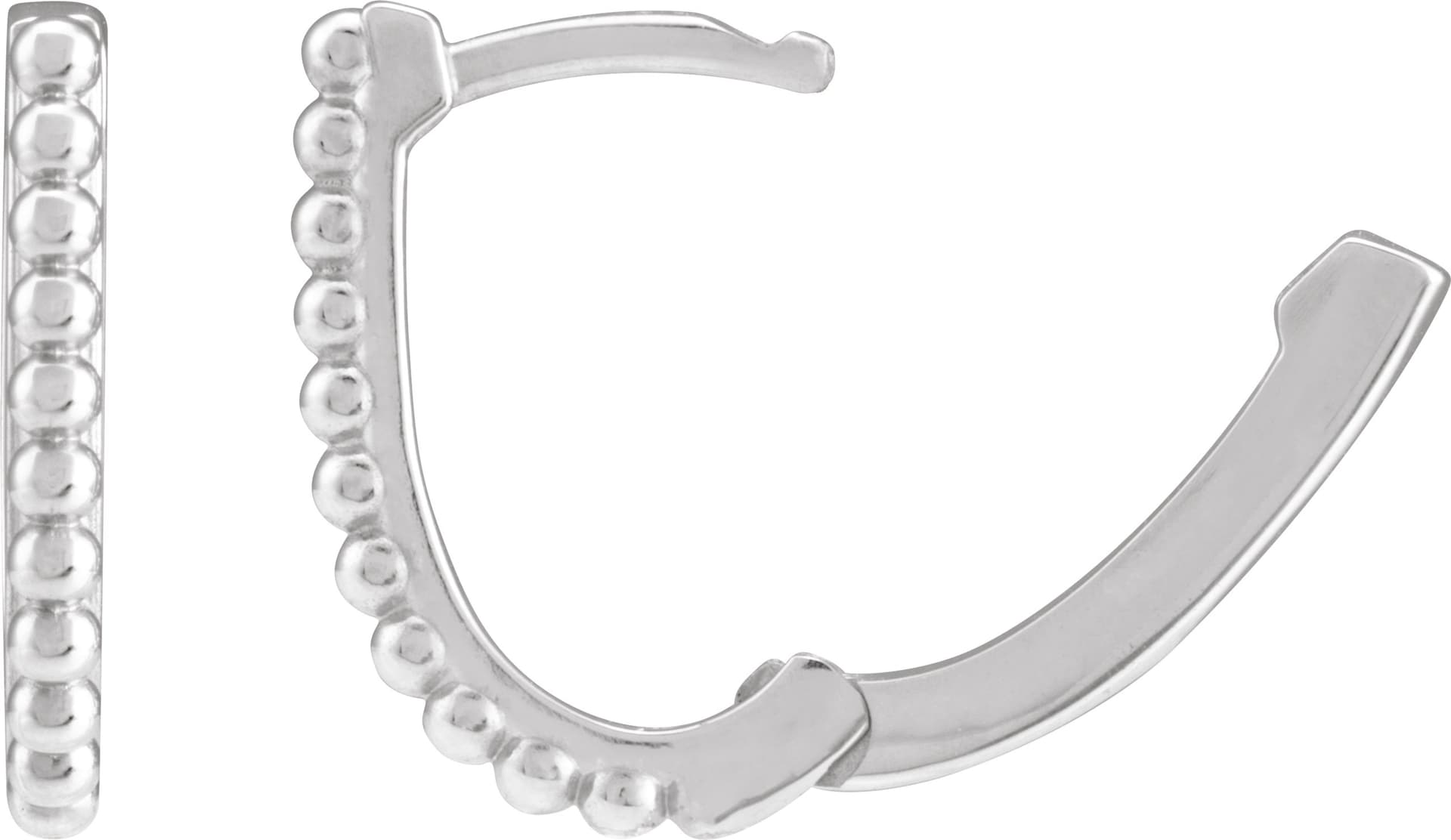 Beaded U-Hoop Earrings view 2