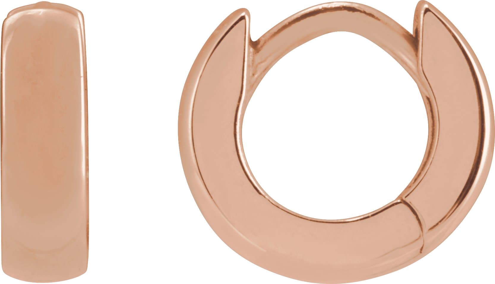 14K Rose 17.5 mm Hoop Earrings