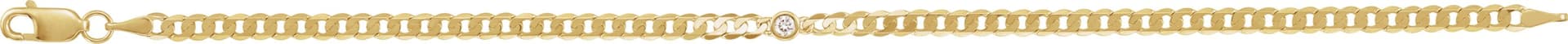 Bezel-Set Solitaire Curb Link Bracelet view 2