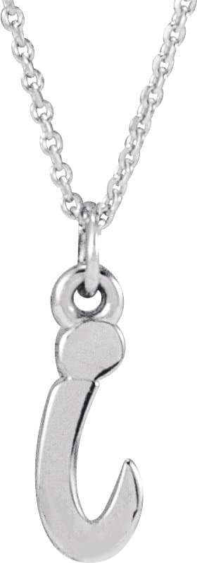 14K White Petite Initial B 16 Necklace