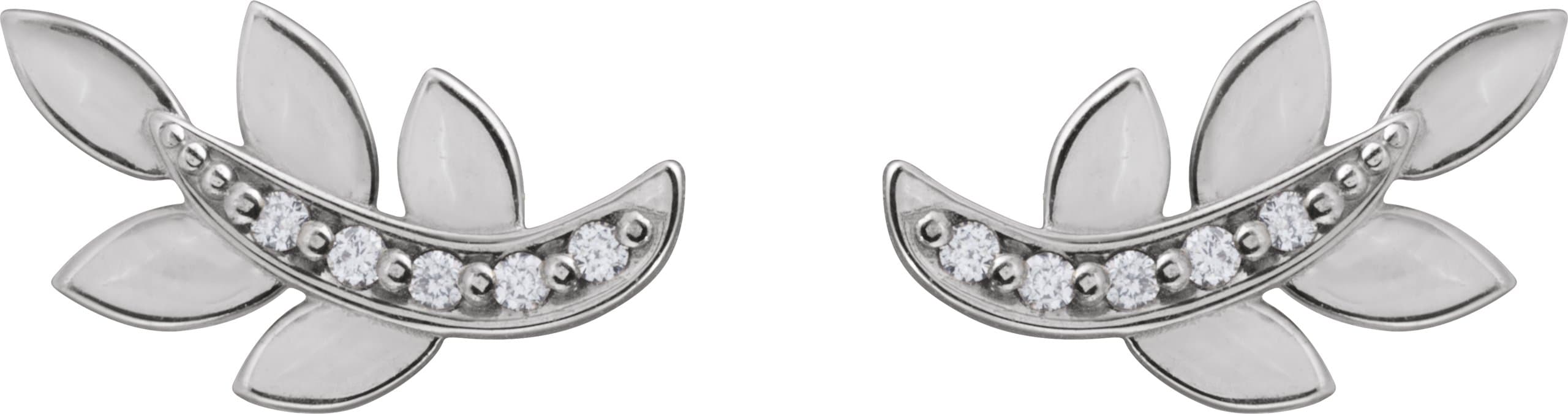 Accented Leaf Earrings view 3