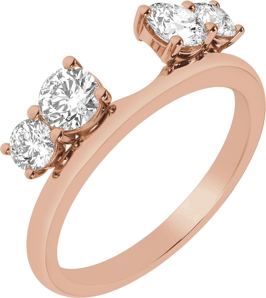 14K Rose 1 CTW Lab-Grown Diamond Wrap-Style Ring Enhancer