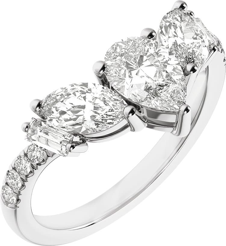 14K Rose 1 1/2CTW Lab-Grown Diamond Contour Band