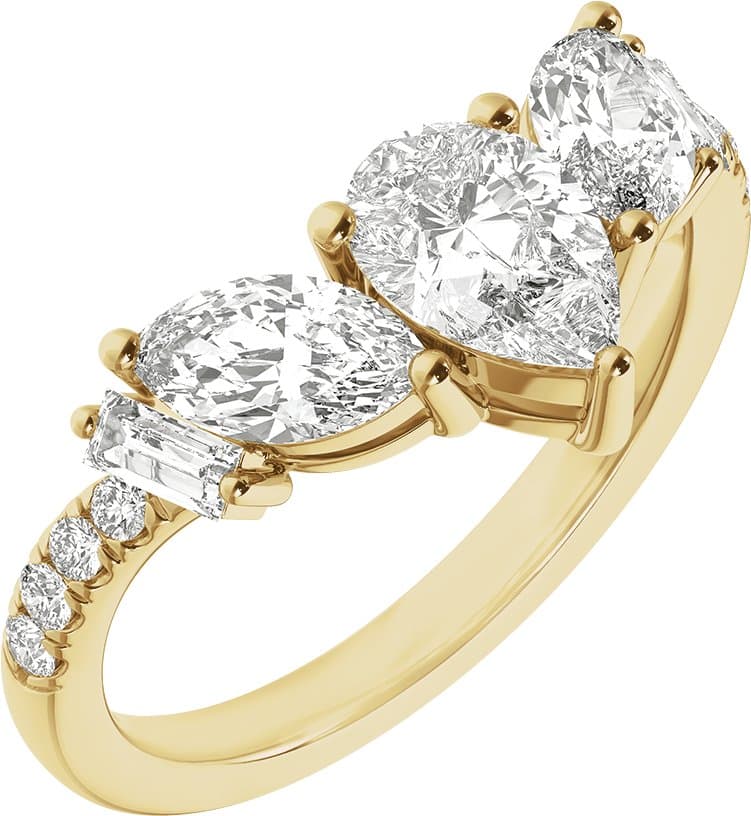 14K Rose 1 1/2CTW Lab-Grown Diamond Contour Band