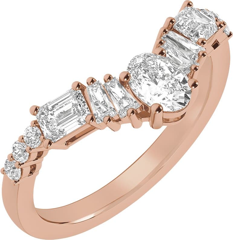14K Rose 1 CTW Lab-Grown Diamond Contour Band