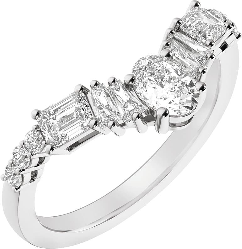 14K Rose 1 CTW Lab-Grown Diamond Contour Band