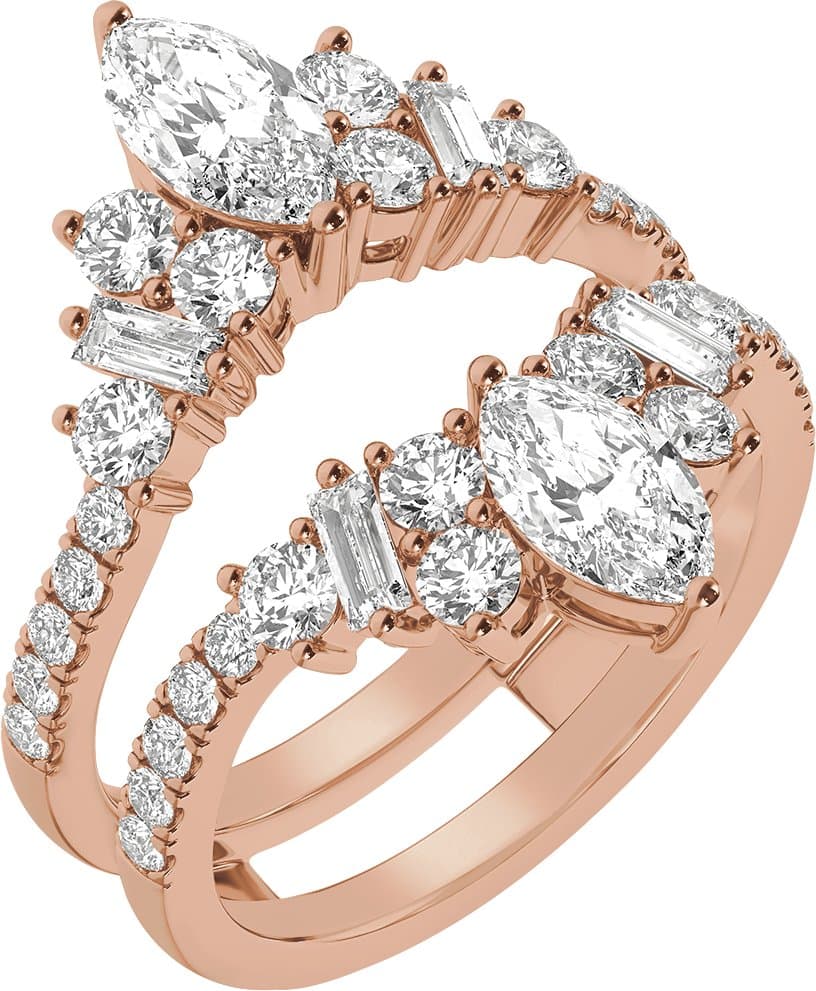 14K Rose 2 CTW Lab-Grown Diamond Ring Guard