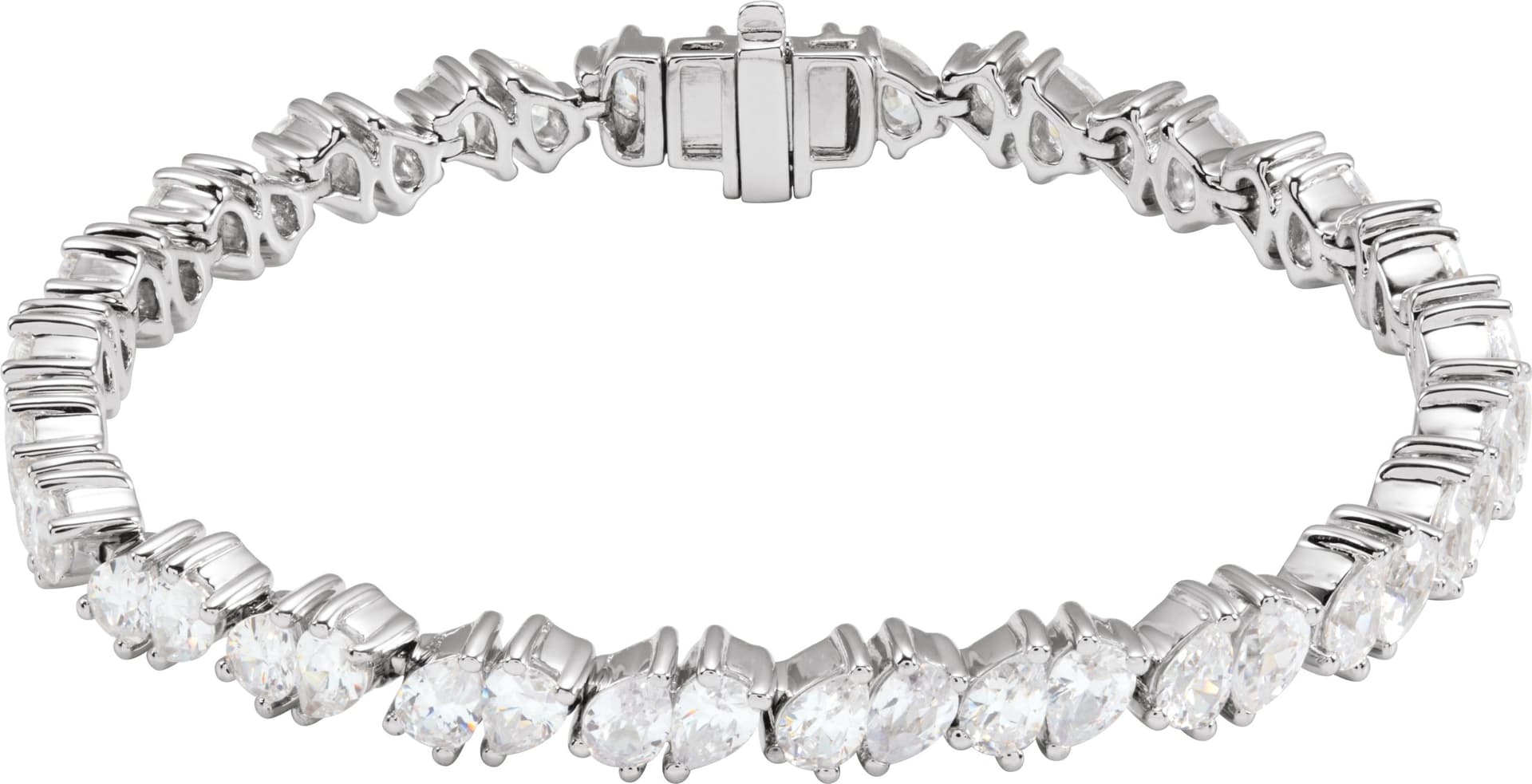 14K Rose 9 1/2 CTW Lab-Grown Diamond Line 7" Bracelet