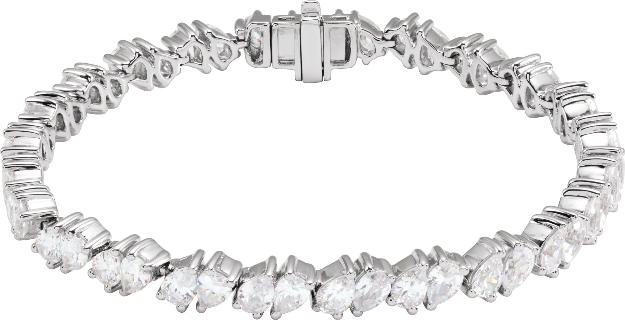 14K Rose 9 1/2 CTW Lab-Grown Diamond Line 7" Bracelet