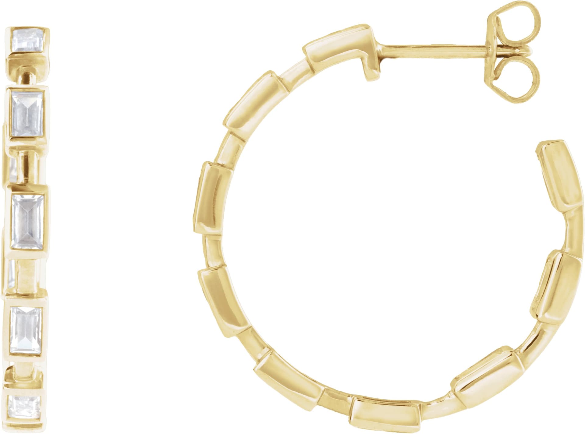 14K Rose 1 1/4 CTW Lab-Grown Diamond 24.5 mm Hoop Earrings