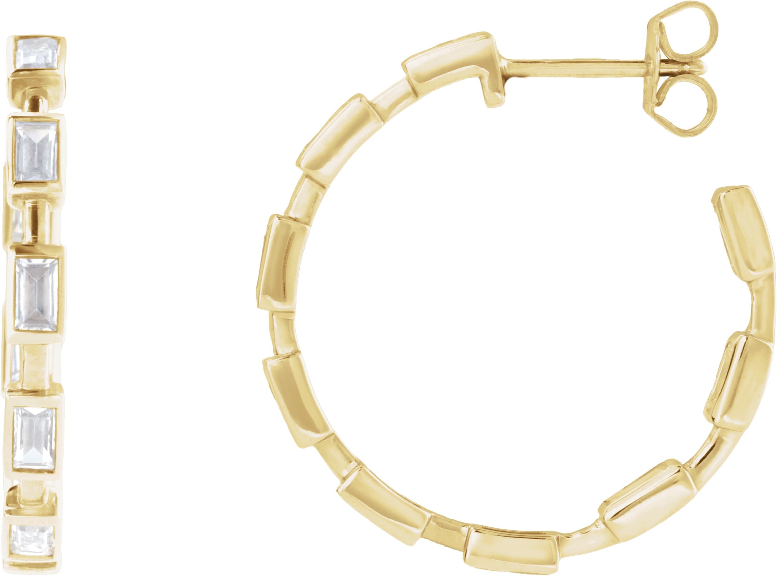 14K Rose 1 1/4 CTW Lab-Grown Diamond 24.5 mm Hoop Earrings