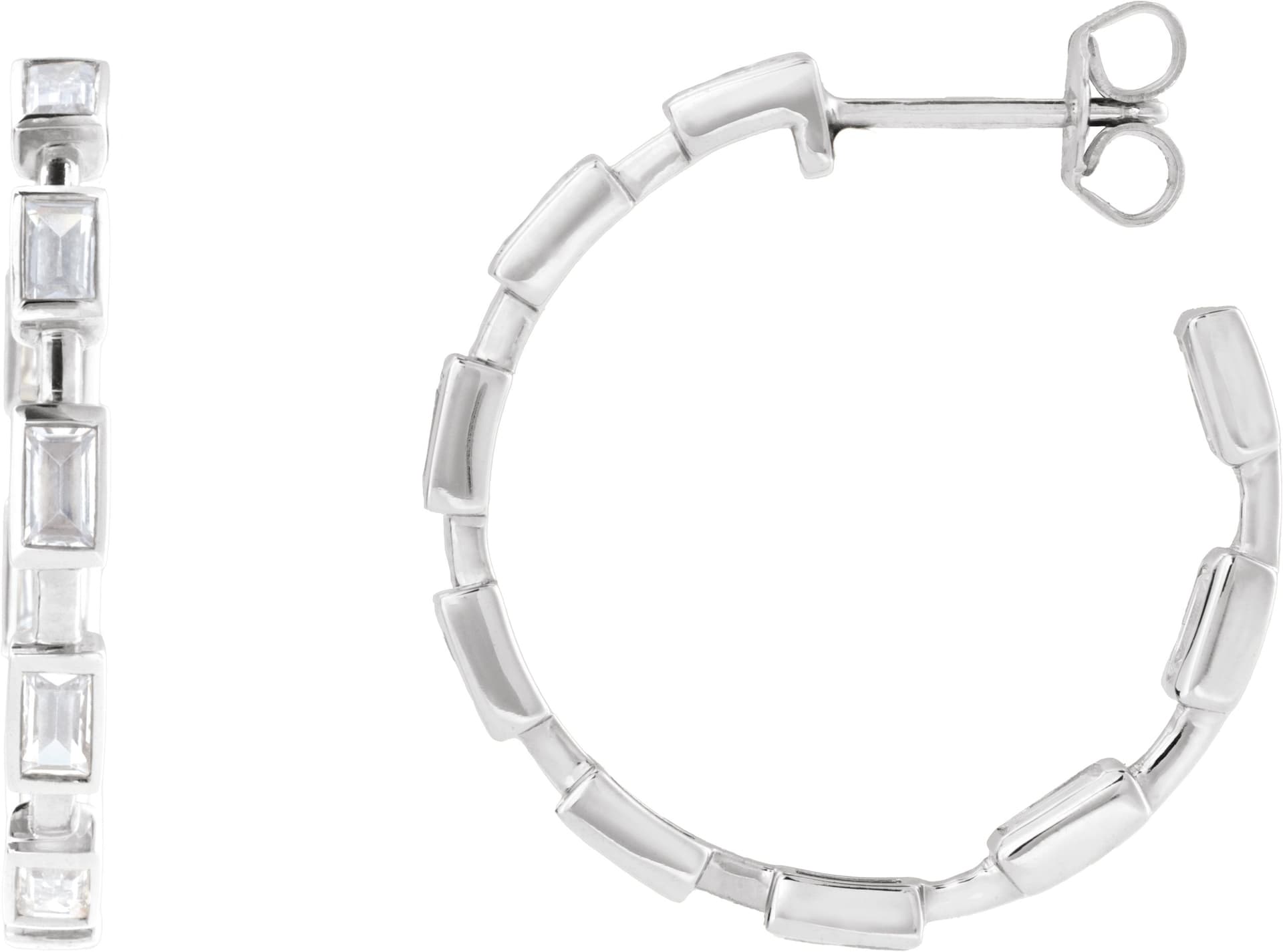 14K Rose 1 1/4 CTW Lab-Grown Diamond 24.5 mm Hoop Earrings